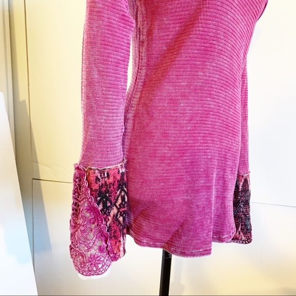 New American Able Raspberry lace fabric thermal LS - Picture 1 of 7